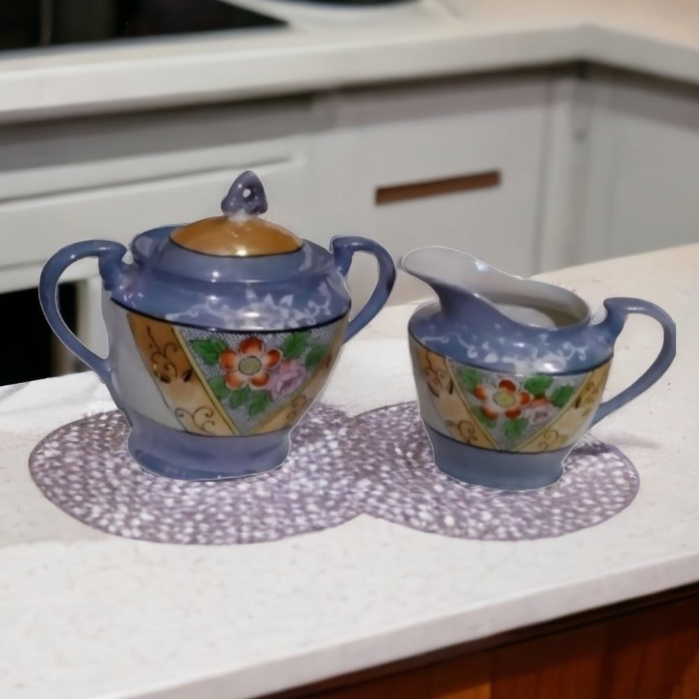 NIPPON Vintage Lusterwear Sugar and Creamer Set (3pc.)
